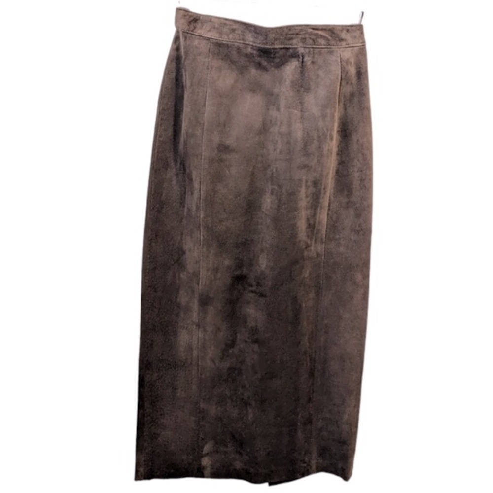Vintage 90's Brown Suede Maxi Pencil Skirt Size 11